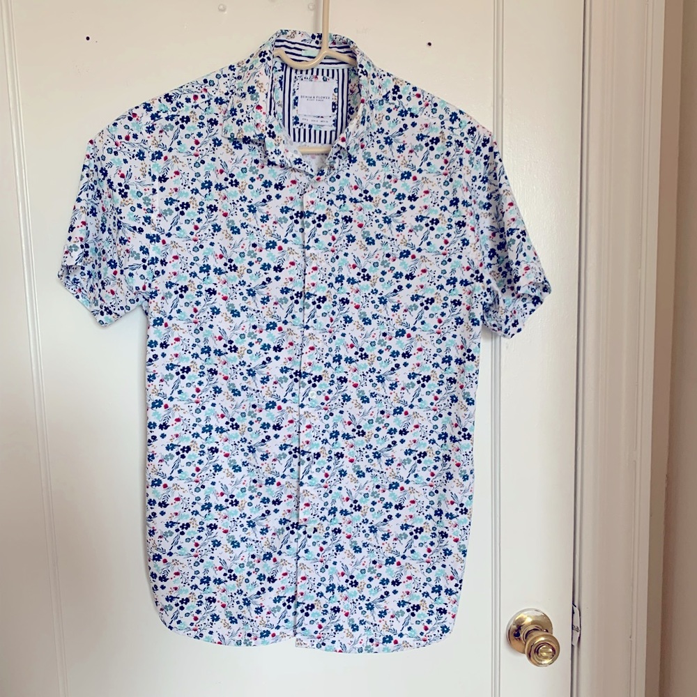 Denim and FlowerxRicky Singh floral button down